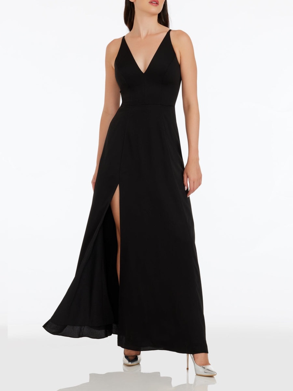 NWT Dress the Population Parker Full Length Gown Black Small Formal Elegant Gala